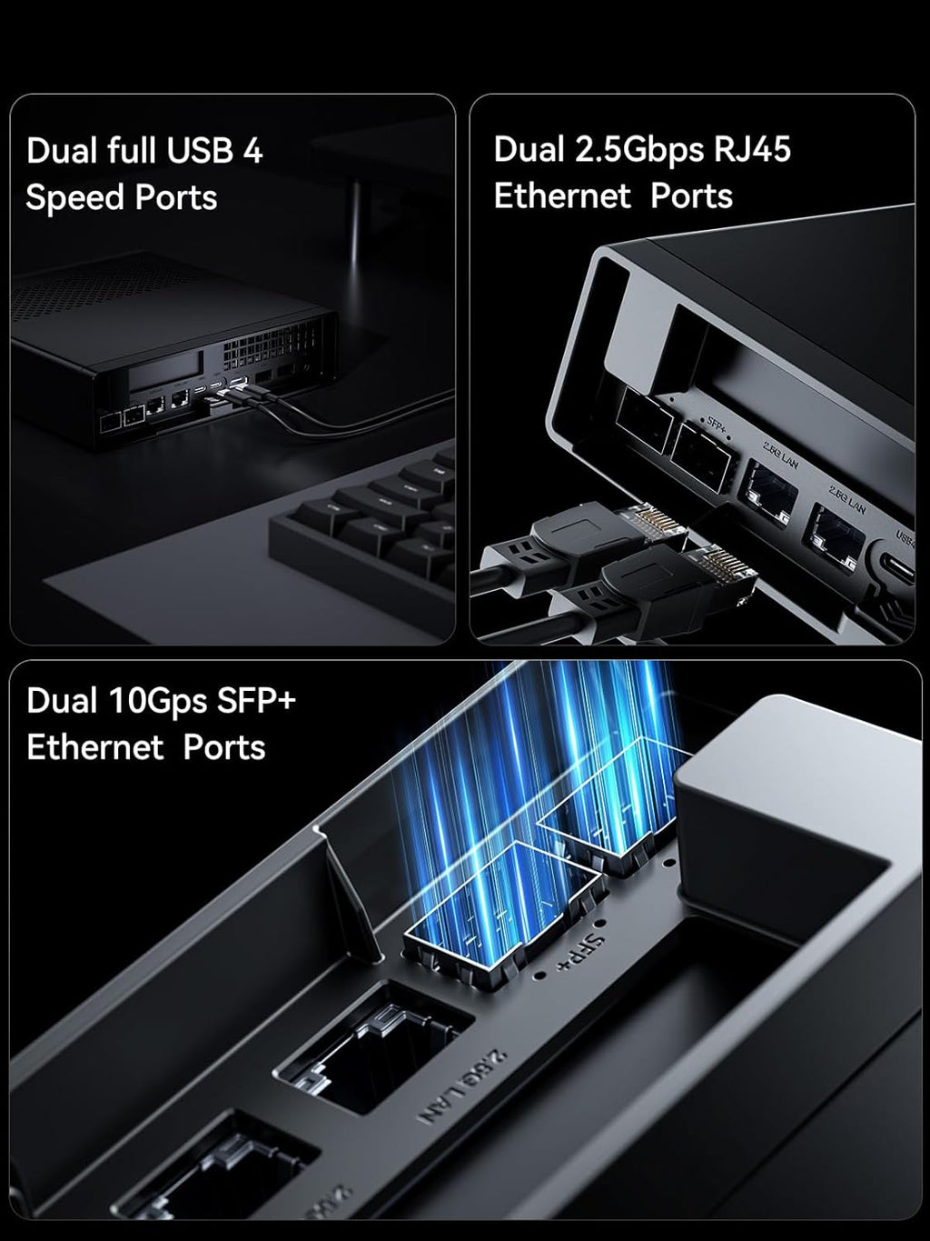 MINISFORUM MS-01-S1260 Mini PC Barebone with Intel Core i5-12600H vPro Enterprise Support 2x10Gbps SFP+LAN/2x2.5G RJ45/2xUSB4/HDIM/16xPCIe 4.0/M.2 NVMe SSD/U.2 NVMe SSD Mini Computer(No OS/RAM/SSD)