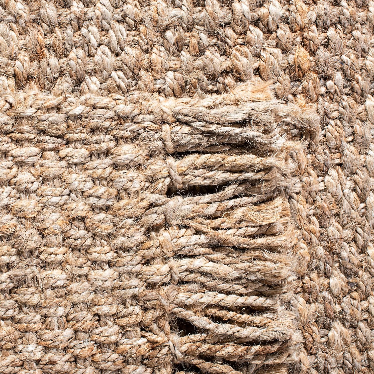 SAFAVIEH Natural Fiber Collection Area Rug - 9' x 12', Natural, Handmade Tassel Jute, Ideal for High Traffic Areas in Living Room, Bedroom (NF467A)