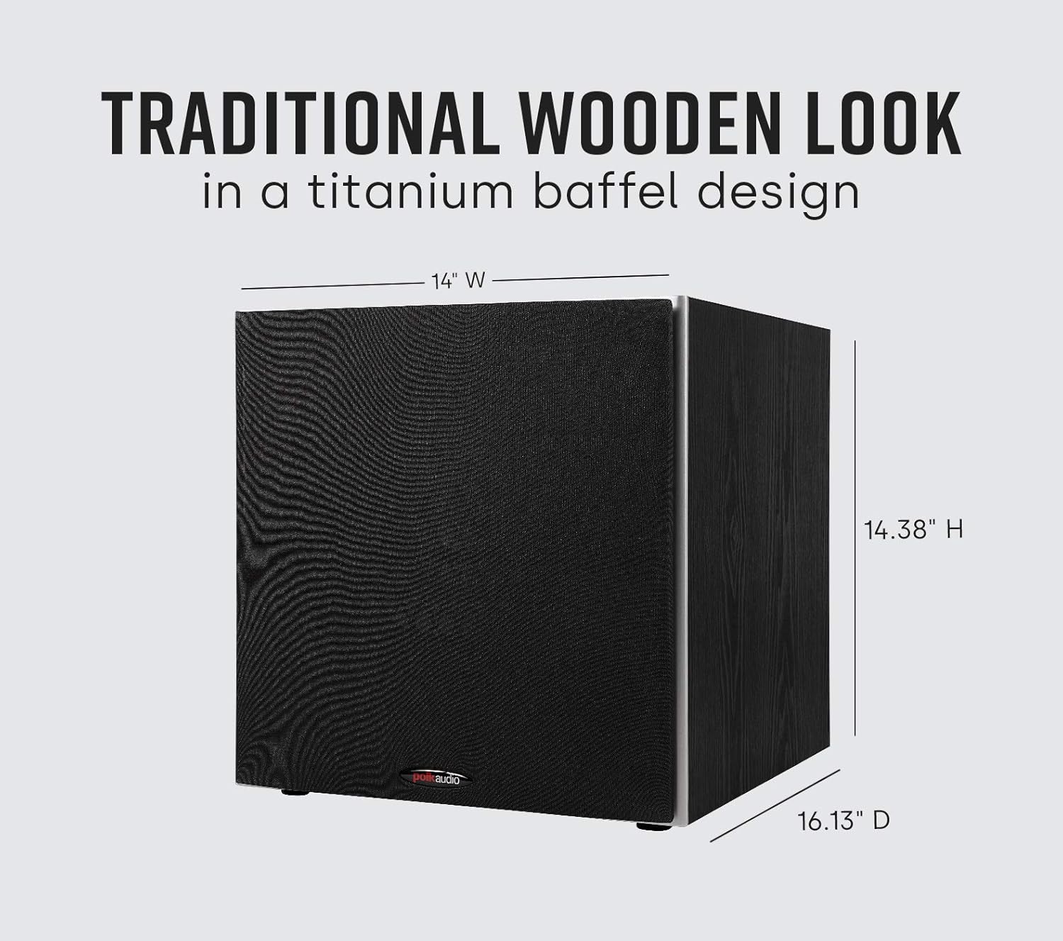 Polk Audio PSW10 10" Powered Subwoofer Home Audio – Power Port Tech  Up to 100 Watts  Big Bass in Compact Design  Easy Setup with Home Theater  Timbre-Matched with Monitor & T-Series Polk Speakers