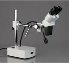 AmScope SE400-X 5X-10X Binocular Boom Arm Stereo Microscope with LED Gooseneck Light