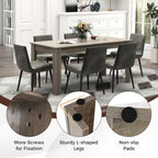 COSTWAY 63' Rectangular Dining Table, Farmhouse Dinette Table with Large Computer Workstation, Modern Kitchen Table for Apartment, Living Room, Restaurant (Oak)