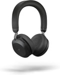 Jabra Evolve2 75 PC Wireless Headset with 8-Microphone Technology - Dual Foam Stereo Headphones with Advanced Active Noise Cancelling  USB-A Bluetooth Adapter and MS Teams-Compatibility - Black