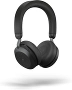 Jabra Evolve2 75 PC Wireless Headset with 8-Microphone Technology - Dual Foam Stereo Headphones with Advanced Active Noise Cancelling  USB-A Bluetooth Adapter and MS Teams-Compatibility - Black