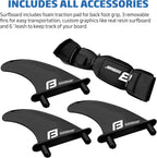 6’ FUNBOARD Surfboard Softboard Foam - Include (3) Fins 6’ Foot Leash and (2) Wood Stringers - Kids and Adults Beginner Intermediate