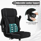 Big and Tall Office Chair with Adjustable Lumbar Support,Breathable Fabric High Back Desk Computer Chair with Adjustable Flip-up Armrests,Ergonomic Swivel PC Chair with Rocking Function