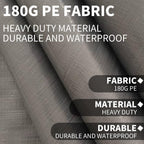 Carport Replacement Canopy, Replacement Top Cover for 12' x 20' Carport Frame, 180G PE Fabric Waterproof & UV Protected Tarp with Ball Bungees, Grey (Only Top Cover, Frame is not Included)