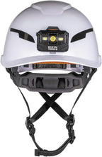 Klein Tools 60525 Safety Helmet, Type-2 Safety Helmet with Rechargeable Headlamp, Non-Vented, Class E, White