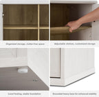 mopio Blake Tall Display Cabinet, Kitchen Buffet Pantry Cupboard, Trophy Display Case, Storage Cabinet Scratch Resistant Acrylic, Modern Farmhouse Curio Organizer (White Oak Acrylic Hutch, Single)