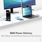 Plugable 13-in-1 USB C Docking Station 4K Triple Monitor with 100W Power Delivery | USB C Dock for Windows  Mac  ChromeOS  Thunderbolt | Driver Required | 3X HDMI and 3X DisplayPort (UD-ULTC4K)