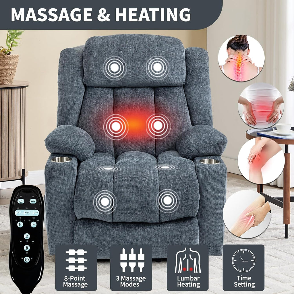 PELUMY Power Lift Recliner Chair for Elderly (Blue Gray)