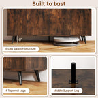 Giantex Sideboard Buffet Cabinet, 50’’ Accent Kitchen Storage Cabinet with 4-Door & 5-Position Adjustable Shelves, Modern Sideboard with 5 Legs, Buffet Table for Coffee Bar, Living Room, Rustic Brown