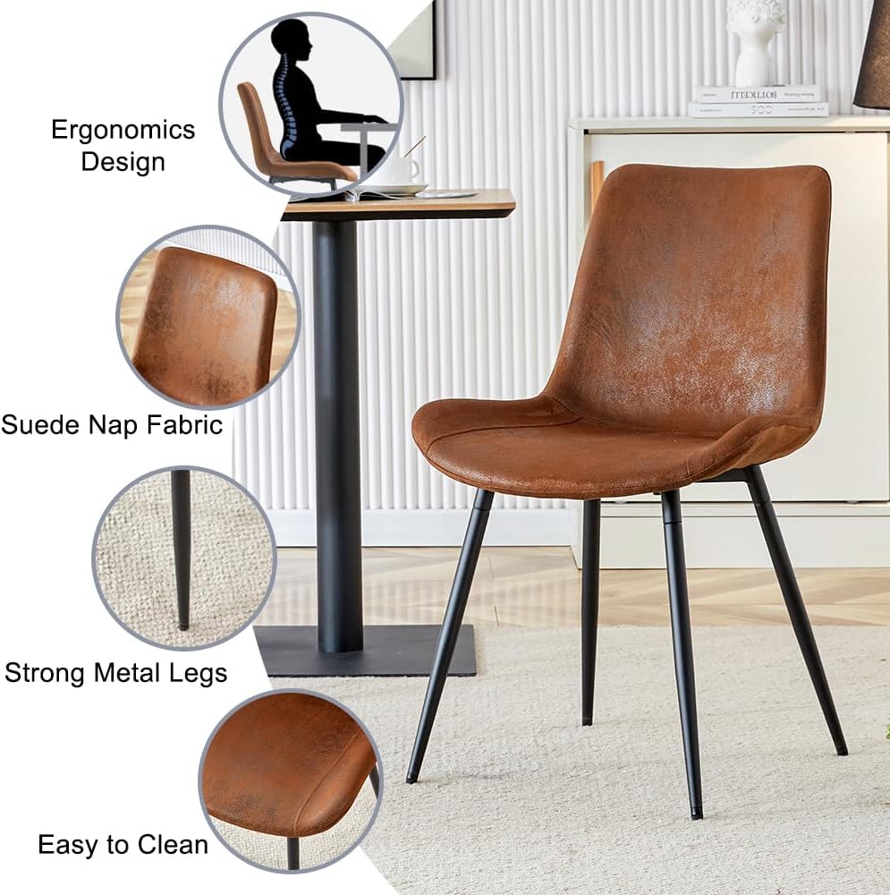 Dining Table Set for 6, 71'' Wood Dining Table and Chairs Set of 6, Modern Rectangle Wood Table, Fabric Dining Chairs 6, Suitable for Home, Kitchen, Dining Room, Living Room