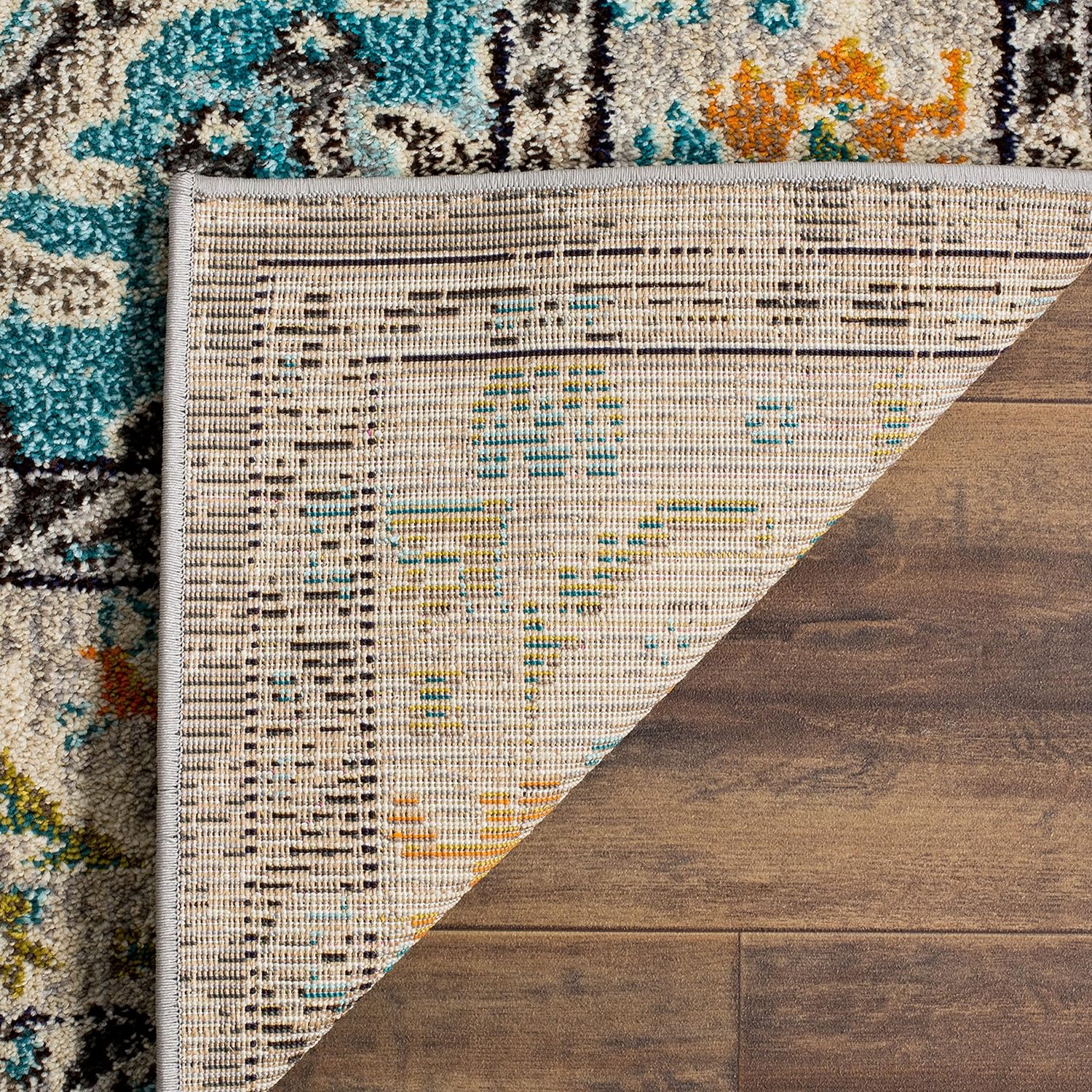 SAFAVIEH Monaco Collection Area Rug - 11' Square, Grey & Light Blue, Non-Shedding & Easy to Clean, Distressed Medallion Design, Ideal for Living Room, Bedroom, Dining Space (MNC243G)