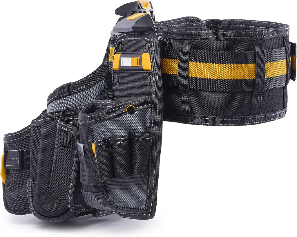 ToughBuilt ClipTech Series – 3-Piece Handyman Tool Belt Set, Modular ClipTech™ System with 2 Rugged Pouches & Heavy-Duty Padded Belt, 1680D Reinforced Construction (TB-CT-111-CP)