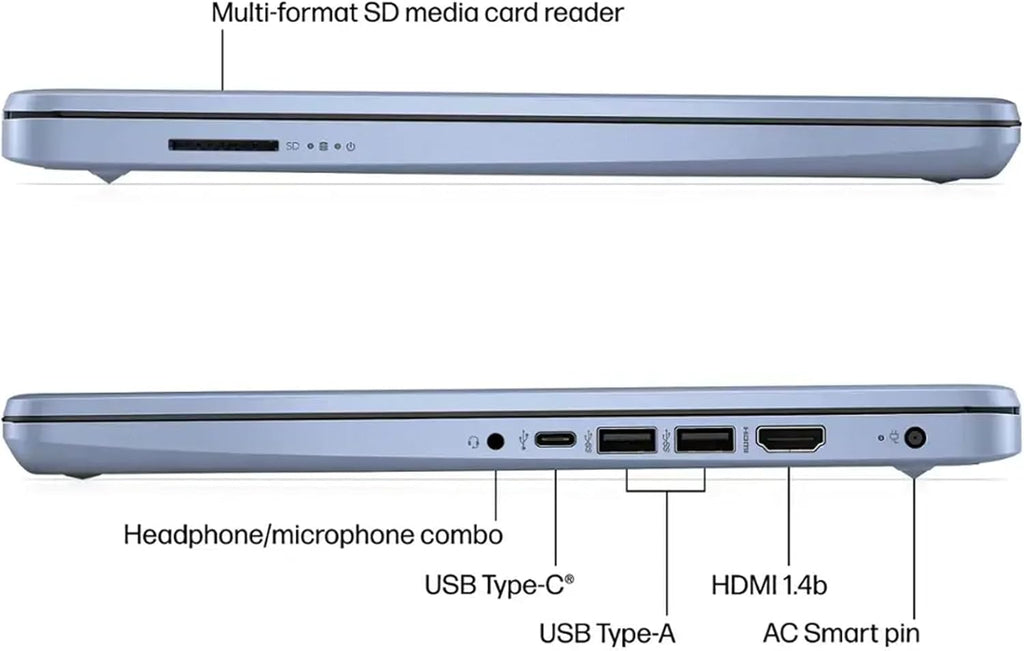 HP Laptop with Microsoft Office and 1TB Cloud Storage (1-Year) | 14 inch HD Computer | 4GB RAM | 128GB UFS | Intel 4-Core CPU(Beat i3-10110U) | Webcam | USB-C | Windows 11 Home in S Mode | LE Bundle
