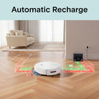 SereneLife Automatic Robot Vacuum Cleaner and Mop Combo, App Control, 3 Cleaning Modes, Smart Anti-Fall Sensors, Self-Charging, High Suction Ideal for Pet Hair, Carpet and Hard Floors, White
