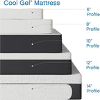 Cool Gel 12 Inch King Mattress Memory Foam Medium Firm, King Size Memory Foam Mattress Cooling, Made in the USA, 12" Depth with Pressure Relief, CertiPUR-US Certified No Fiberglass, CoolGel Bed