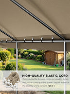 12 x 20 Ft Carport Replacement Cover, Heavy Duty Outdoor Car Tarp Canopy, Waterproof & UV Protected Tear Oxford Tarp with Ball Bungees (Frame is Not Included)