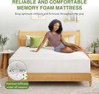 EGOHOME 12 Inch Queen Mattress, Memory Foam Mattress in a Box with Cooling Green Tea Gel, Relieve Pressure with Medium Support, CertiPUR-US Certified, 80''L x 60''W, White