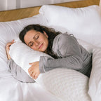 MedCline Cooling Body Pillow for Side Sleepers, Full-Body Support Pillow with Adjustable Memory Foam Stuffing, Ergonomic Design for Comfort All Night Long