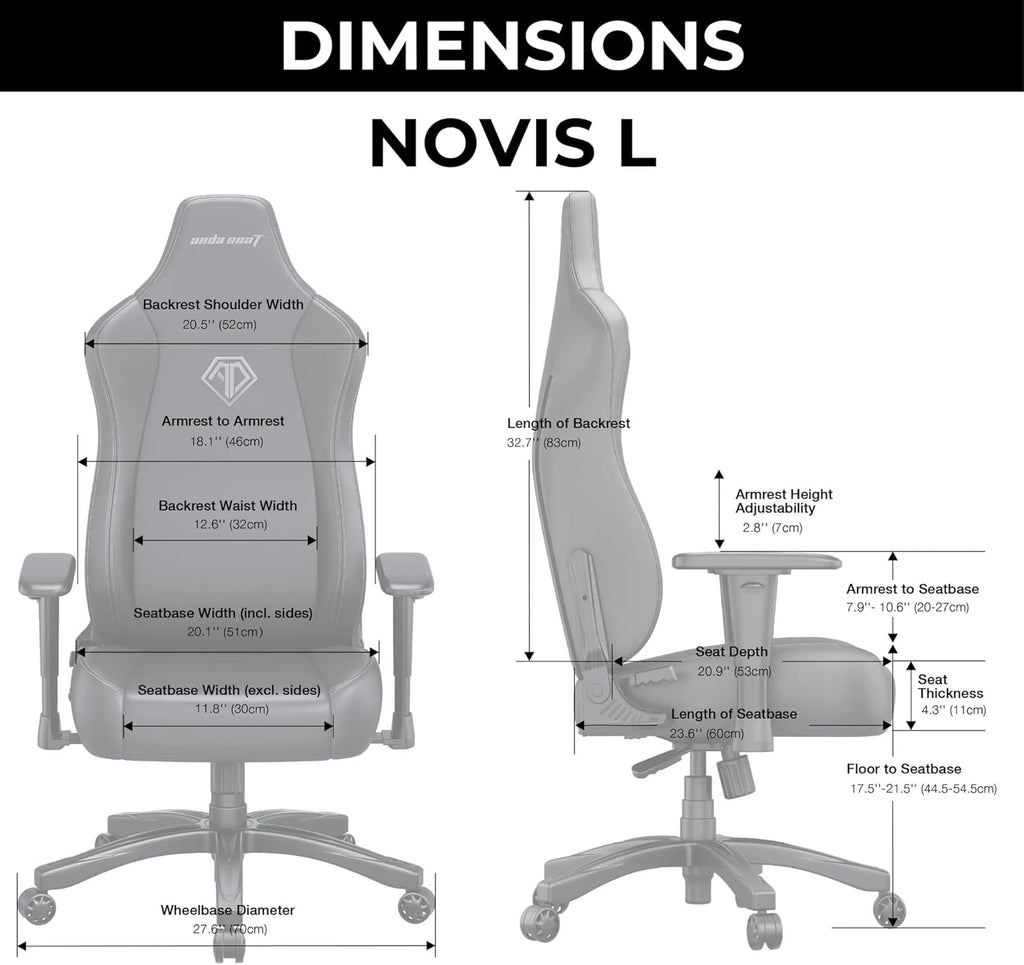 Anda Seat Novis Gaming Chair for Adults - Large Reclining Video Game Chairs, Linen Fabric Ergonomic Office Chair, Heavy Duty Back Lumbar Support - Gray Fabric Computer Chairs for Home & Work