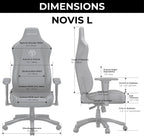 Anda Seat Novis Gaming Chair for Adults - Large Reclining Video Game Chairs, Linen Fabric Ergonomic Office Chair, Heavy Duty Back Lumbar Support - Gray Fabric Computer Chairs for Home & Work