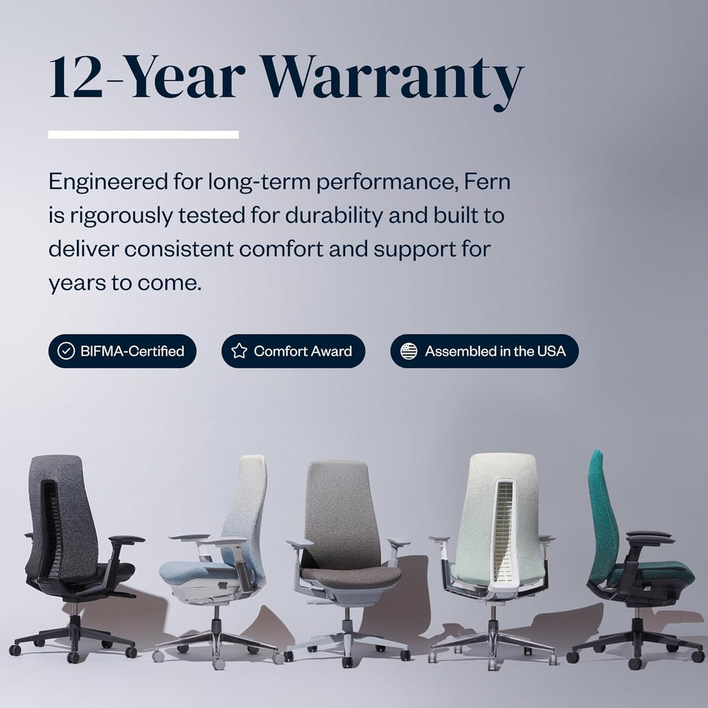 Haworth Fern Ergonomic Office Chair with Lumbar Support, Adjustable Desk Computer Chair with Digital Knit Finish for Home Office Furniture, Ember