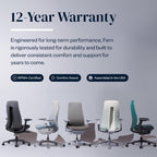 Haworth Fern Ergonomic Office Chair with Lumbar Support, Adjustable Desk Computer Chair with Digital Knit Finish for Home Office Furniture, Ember