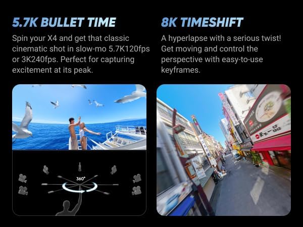 Insta360 X4 Basic Bundle-8K Waterproof 360 Action Camera with 1/2" 48MP Sensors  8K 360 HDR Video  72MP 360 Photo  4K Single-Lens |Bundle Includes Selfie Stick  Lens Cap (256GB)