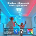 Consciot 160CFM Bathroom Exhaust Fan with Light and Bluetooth Speaker, 7 RGB Light & Music Sync Mode, 1500Lm 3000K/4000K/5000K Light, Nightlight, Remote Control, Quiet 1.0 Sone Ventilation Fan