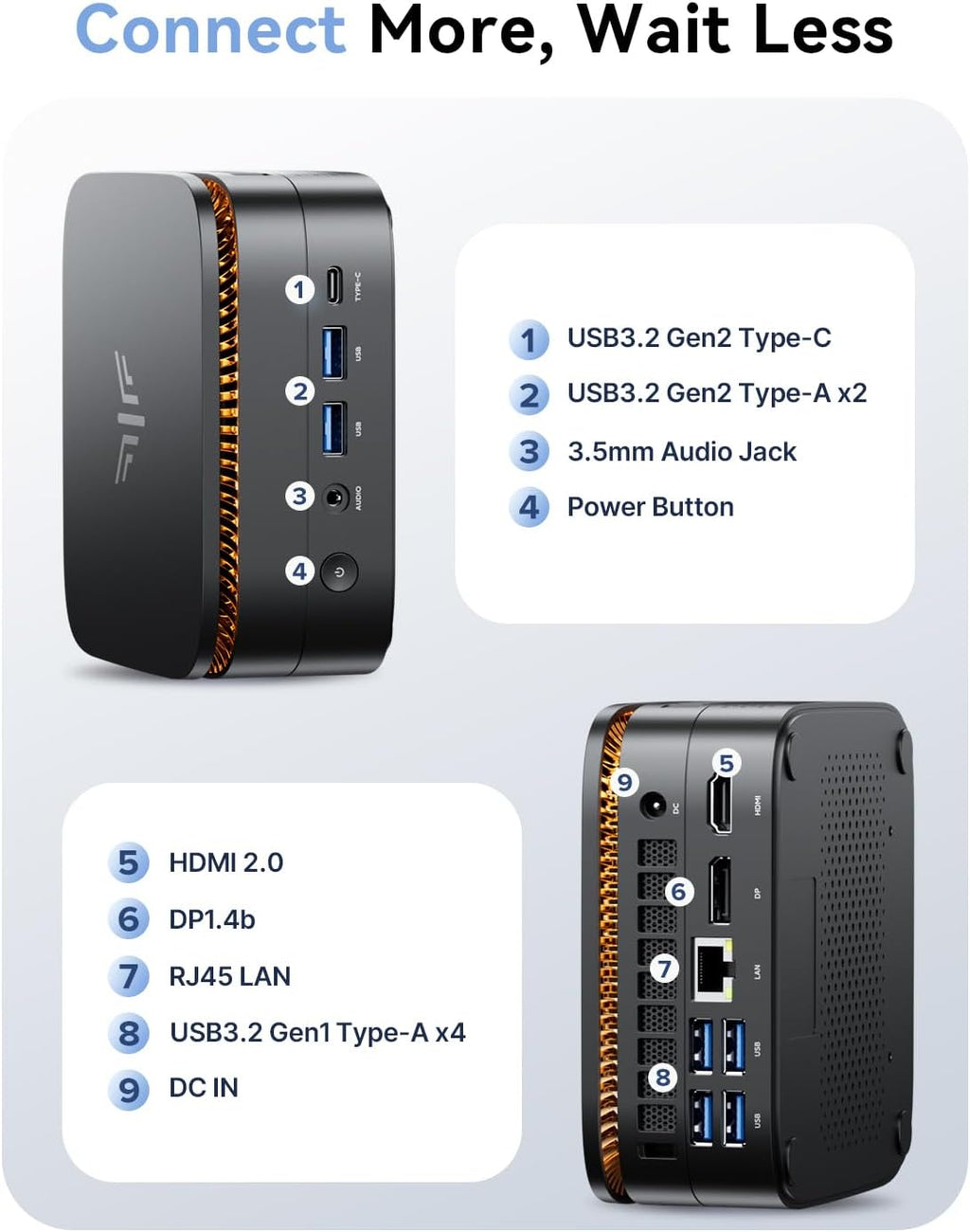KAMRUI Pinova P1 Mini PC Computer  AMD Ryzen 4300U Processor  16GB DDR4 RAM 256GB M.2 SSD  Mini Desktop Computer Support Triple 4K  USB-C  WiFi  Bluetooth  Ethernet  HTPC for Business  Education  Home