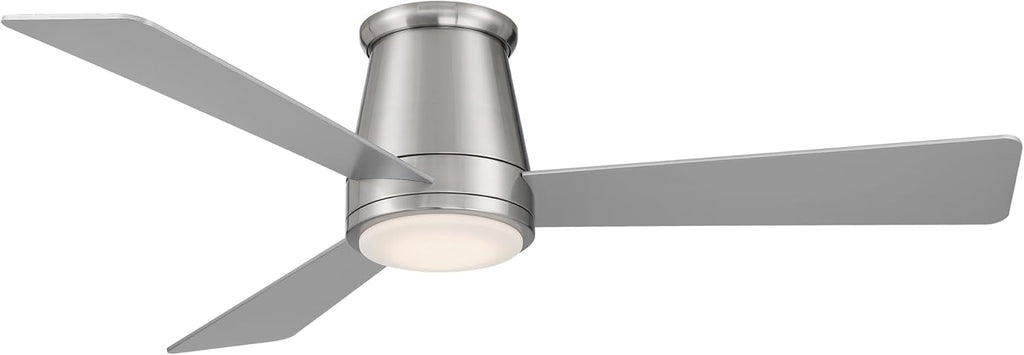 WAC Lighting F-037L-BN Hug 52" Hugger Ceiling Fan with LED Lights & Remote, Brushed Nickel