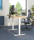 FlexiSpot E6 Bamboo 3-Stage Dual Motor Electric Standing Desk 55 x 28 Sit Stand Up Desk, Holds 220 lbs, Adjustable Height w/ Memory Presets, Solid Bamboo Desktop & White Frame, Ships in 2 Boxes