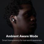 Status Pro X Wireless Earbuds, Triple Speaker Driver, Hi-Res Audio with LDAC, 52dB ANC, 6 Beamforming Mics with VoiceLoom AI for Clearest Calls (Black Alloy)