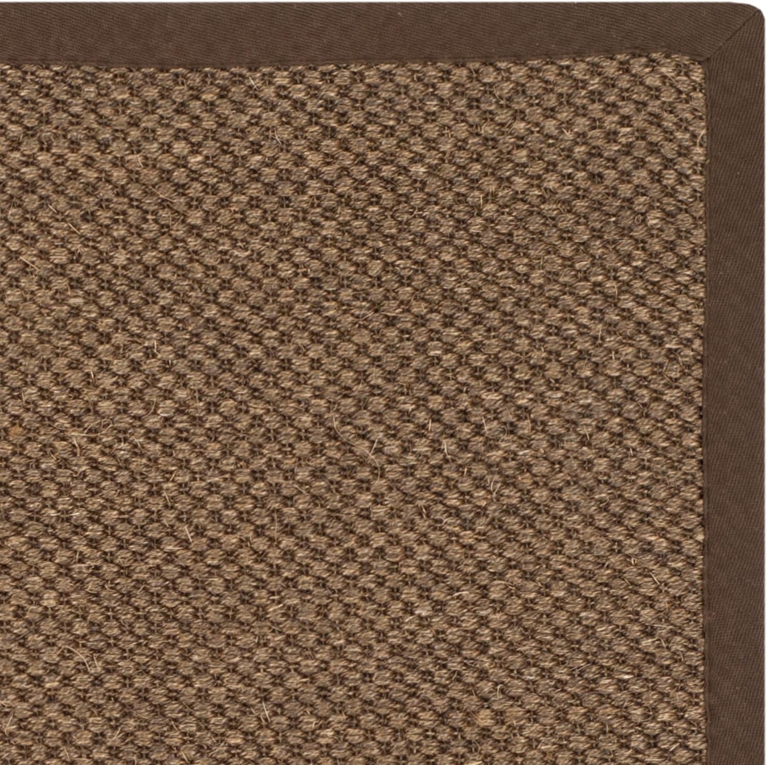 SAFAVIEH Area Rug 8x10 - Natural Fiber Collection - Large - Brown, Sisal, Woven Design with Border (NF443D)