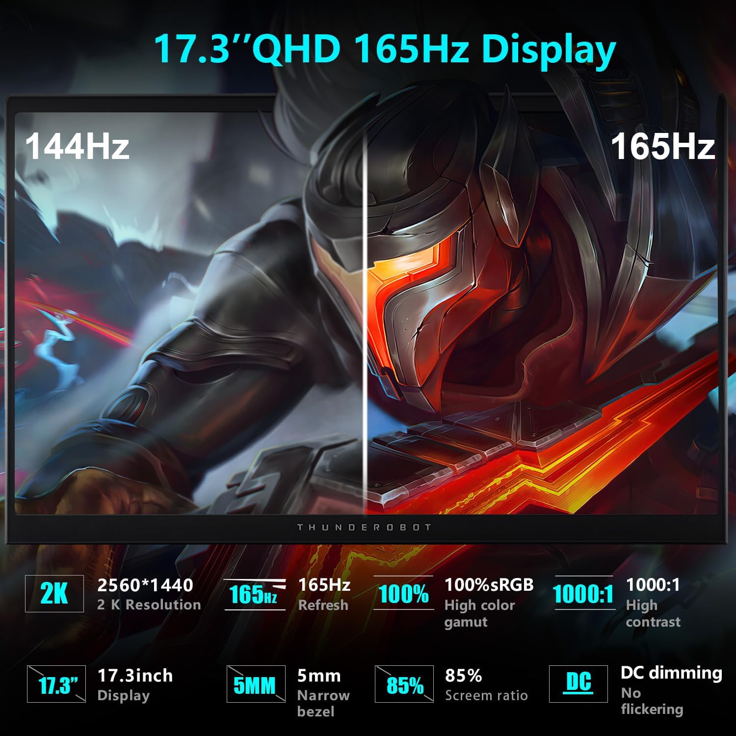 Thunderobot Storm 17 5060 Gaming Laptop  17.3" QHD 165Hz 2K Display  Core i7-13620H  GeForce RTX 5060  32GB DDR5 RAM  2TB SSD  RGB Backlit Keyboard  Wi-Fi 6  Win11 Home