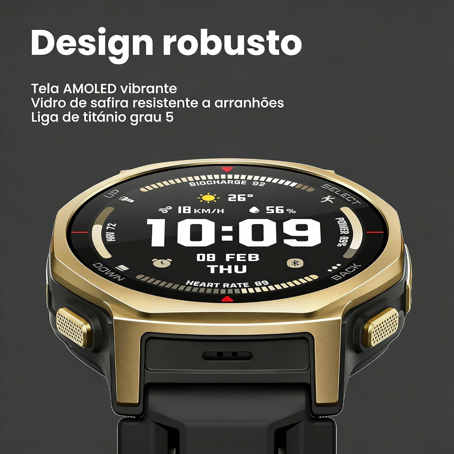Amazfit T-Rex 3 Pro Outdoor Smart Watch 44mm Sapphire AMOLED Display with Flashlight  Ti Bezel  Dual Band GPS  Offline Maps  17 Days Battery  10 ATM  180+ Sports Mode for Android & iPhone  Black