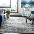 SAFAVIEH Madison Collection Area Rug - 12' Square, Grey & Blue, Modern Abstract Design, Non-Shedding & Easy Care, Ideal for High Traffic Areas in Living Room, Bedroom (MAD460K)