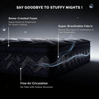 Premium 12 Inch King Mattress - Black Diamond Quilted, Individual Pocket Spring & Memory Foam Top, Cooling & Pressure Relief, Bed in a Box