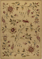 SAFAVIEH Lyndhurst Collection Area Rug - 8' x 11', Ivory & Multi, Traditional Floral Design, Non-Shedding & Easy Care, Ideal for High Traffic Areas in Living Room, Bedroom (LNH552-1291)