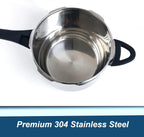 XINFU Heavy Duty 304 Stainless Steel Pressure Cooker 8.5 Quart, Serves 6-8, Standard and Fast Modes, Multi-Safety, Even-Heat Patented Base, Compatible with Gas, Electric, Ceramic and Induction Stoves