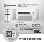 LG 8,000 Window Air Conditioner, 115V, 350 Sq.Ft. (14' x 25' Room Size), Quiet Operation, Electronic Control with Remote, 3 Cooling & Fan Speeds, Auto Restart, 8000 BTU, White