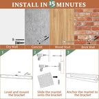 Fireplace Mantel, Handcrafted Mantel Shelf for Over Fireplace, Wood Mantel with Invisible Heavy Duty Bracket, Wood Floating Shelves for Wall-Mounted, 72 Inch, American Brown
