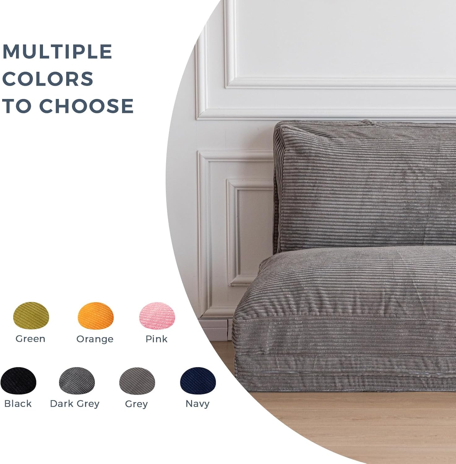 MAXYOYO Folding Sofa Bed, Floor Sofa Convertible Sleeper Chair with Washable Cover, Floor Couch Lounge Bean Bag Chair Bed for Living Room, Grey, 30x95 Inch