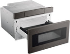 SHARP SMD2470AH Microwave Drawer Oven, 24-inch, 1.2 Cubic Feet, 950 Watt, Concealed Control Panel with Digital LCD Display, Black Stainless Steel