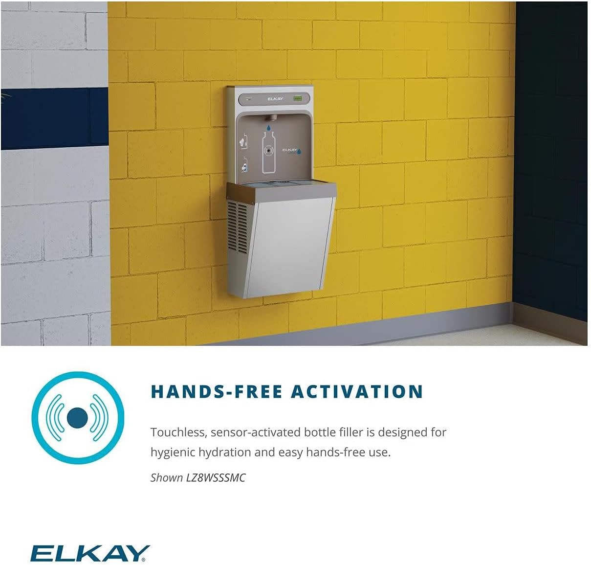 Elkay LZ8WSSSMC ezH2O Refrigerated Surface Mount Bottle Filling Station Filtered 8GPH Stainless Steel