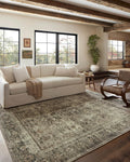 Loloi Magnolia Home by Joanna Gaines Sinclair Collection SIN-01 Pebble/Taupe 7'-6" x 9'-6", .25" Pile Height, Machine Washable, Area Rug