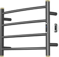 Electric Towel Warmer Rack,Heating Towel Warmer,Timer & Temperature Control,Wall-Mounted Plug-in for Bathroom, Gunmetal Grey,Stainless Steel,4-Bar(16.54x23.62x5.51in)