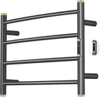 Electric Towel Warmer Rack,Heating Towel Warmer,Timer & Temperature Control,Wall-Mounted Plug-in for Bathroom, Gunmetal Grey,Stainless Steel,4-Bar(16.54x23.62x5.51in)