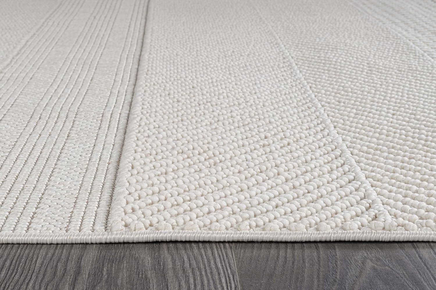 Beverly Rug Micro Loop Large Area Rug White 9x12 Modern Luxury Boho Geometric Durable Indoor Area Rugs for Living Dining Room Office Stain Resistant Non Shedding Casual Indoor Carpet White 9 x 12